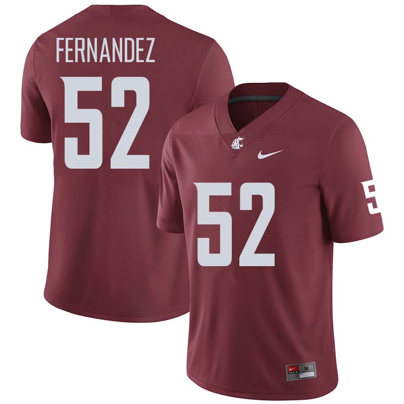Men #52 Kingston Fernandez Washington State Cougars College Football Jerseys Sale-Crimson